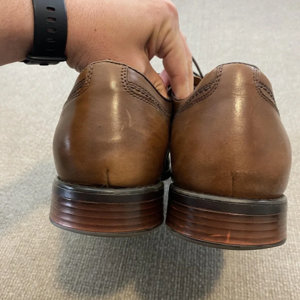 Johnston & Murphy Shoes‎ Mens Size 12 M Brown Leather Wingtip Derby Dress XC4